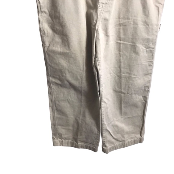 Jordache Vintage Bib Overalls Womens Large Carpenter Cargo Streetwear Beige Y2K - Picture 3 of 14